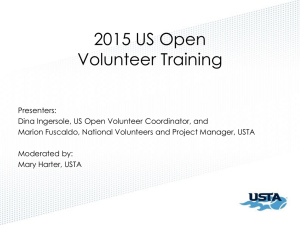 2015 US Open Volunteer Training Webinar