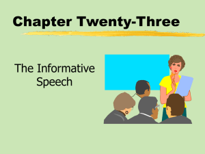 Subject matter of Informative Speeches