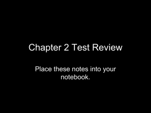Chapter 2 Test Review Notes