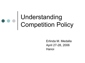 Competition Policy & Law for the Philippines