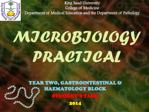 microbiology practical - King Saud University Medical Student Council
