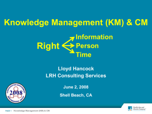 Knowledge Management (KM) & CM