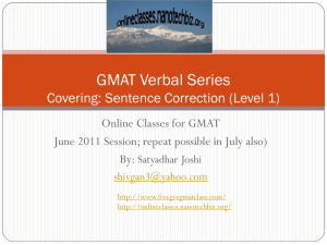 GMAT SC Class 1 Verbal PPTX