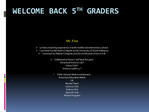 Welcome Back 5th graders - Birmingham City Schools