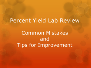 Percent Yield Lab Review Common Mistakes and Tips for