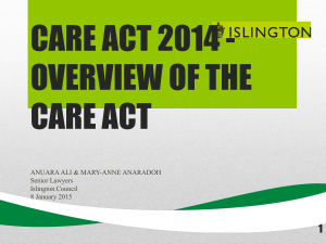 Care Act Training - Islington Council
