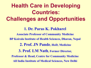 Health Care in India: Challenges and Opportunities