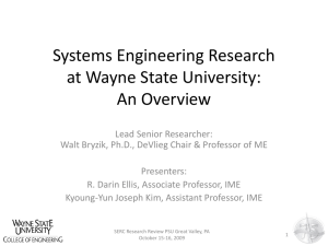 Wayne State University - Systems Engineering Research Center