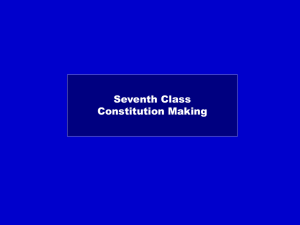 Seventh Class: Constitution Making