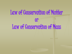 Law of Conservation of Matter or Law of Conservation of