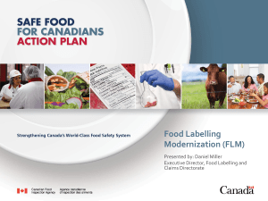 Presented - the Canadian Health Food Association