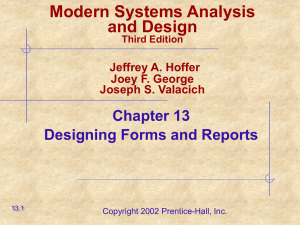 Modern Systems Analysis and Design Joey F. George Jeffrey A