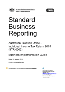 ATO IITR.0002 2015 Business Implementation Guide