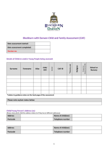 CAF Assessment Form - Blackburn with Darwen Children's Service