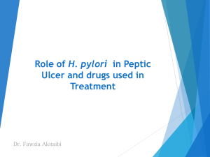 L1-Role of H[1].pylori in peptic ulcer and drugs used in treatment