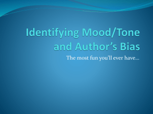 Identifying Mood/Tone and Author*s Bias