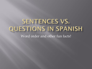 Sentences vs. Questions in Spanish