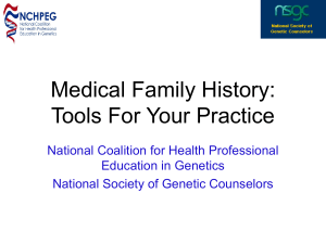 Medical Family History: Tools For Your Practice