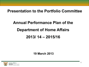 Annual Targets 2013/14 per strategic objective