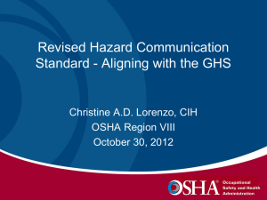 OSHA*s Proposal to Modify the Hazard Communication Standard