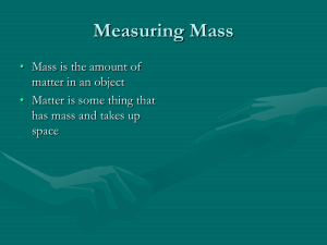 Measuring Mass