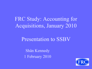 FRC Study: Accounting for Acquisitions. Ian Wright and Shân