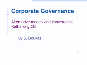 Corp Gov models, covergence