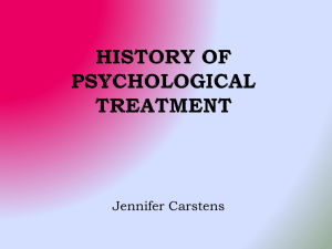 History of Psychological Treatment