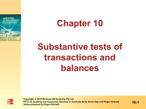 Substantive test of transactions