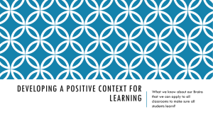 Cognitive Context for Learning - DDMsBrady