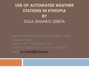 Use of Automatic Weather Stations in Ethiopia Dula Shanko