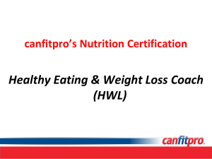 Healthy Eating & Weight Loss Coach (HWL) canfitpro's Nutrition