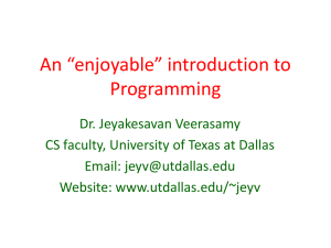An introduction to Programming - The University of Texas at Dallas