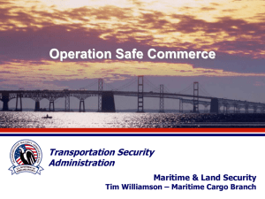 Operation Safe Commerce Transportation Security Administration