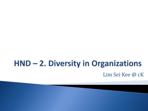 HND * 2. Diversity in Organizations
