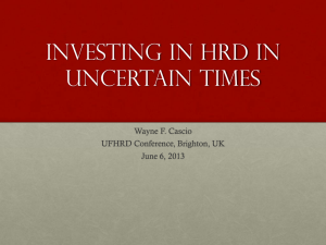 Investing In HRD in UIncertain Times