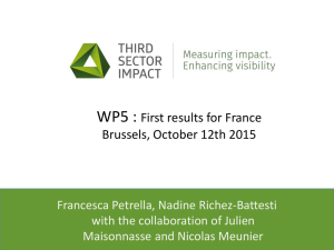 Event title Place and date - Third Sector Impact Measuring impact