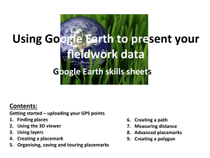 Google Earth skills sheet