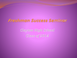 Freshman Success Seminar - School District of Clayton