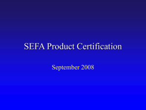 SEFA Company Certification
