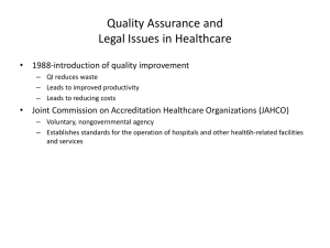 Quality Assurance and Legal Issues in Healthcare