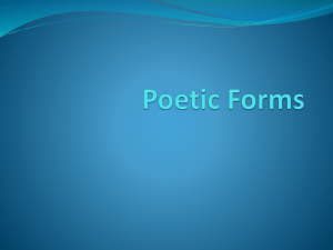 Poetic Forms - Mr. Parsons' Homework Page