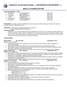 MATH 10 COURSE OUTLINE