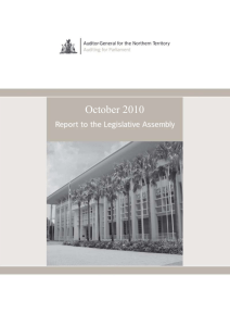 October 2010 Report to the Legislative Assembly