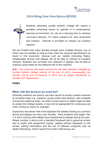 2014 BYOD Specifications - Lavalla Catholic College