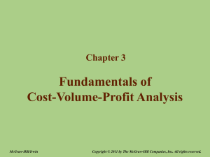 Chapter 3 – Fundamentals of Cost-Volume