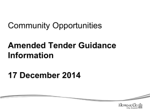 Community Opportunities Tender Guidance 17 Dec 2014