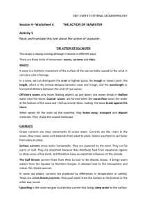 Worksheet 4 Action of Seawater