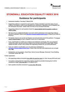 STONEWALL EDUCATION EQUALITY INDEX 2016 Guidance for