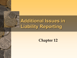 ADDITIONAL ISSUES IN LIABILITY REPORTING